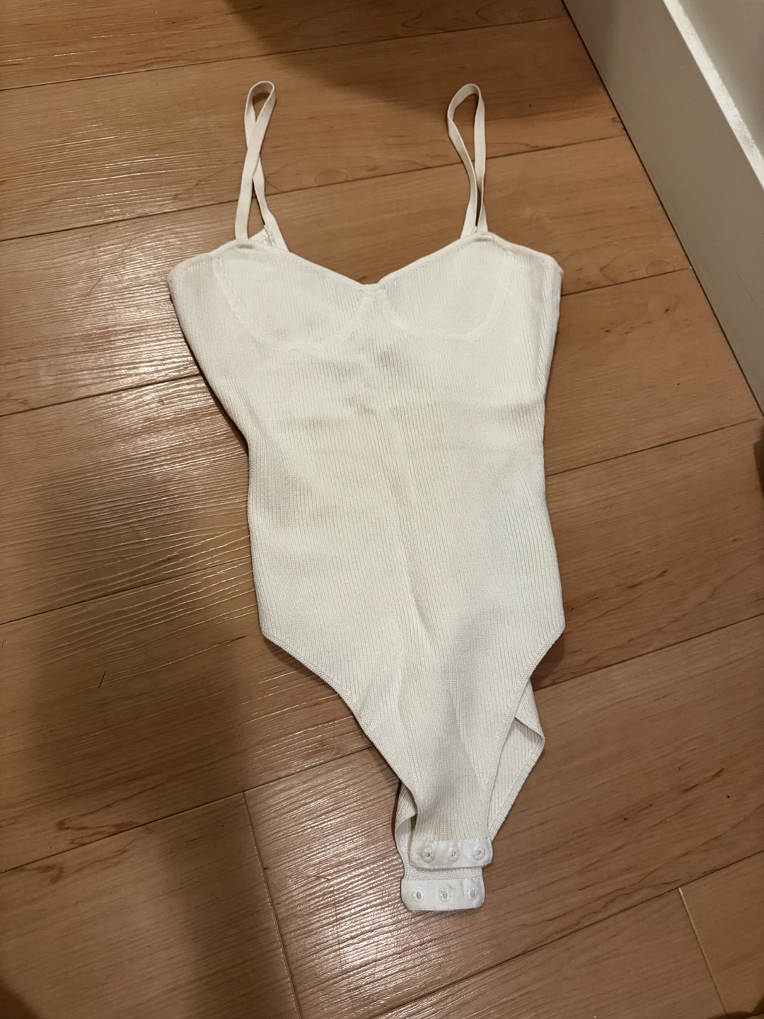 Zara White Ribbed Bodysuit - photo 3