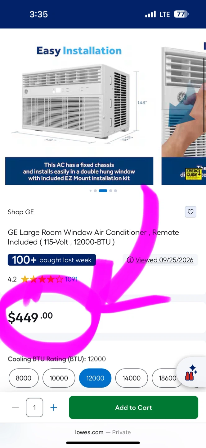 GE 12000 BTU Window Air Conditioner - photo 2