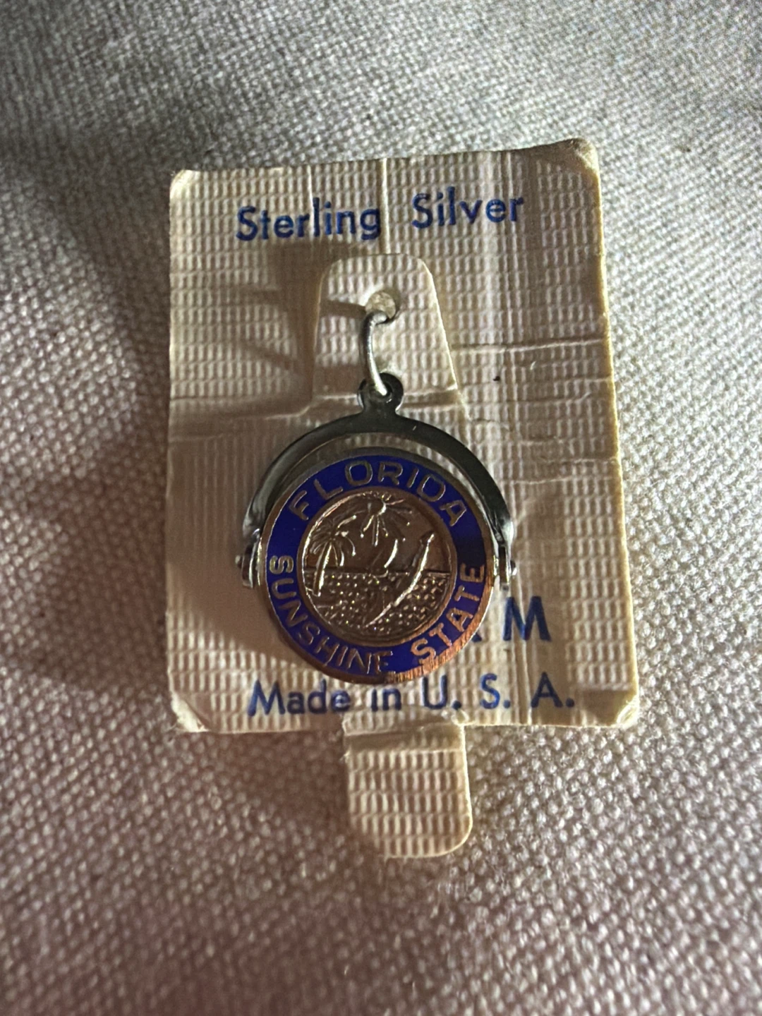Vintage Florida Sterling Silver Spinning Charm