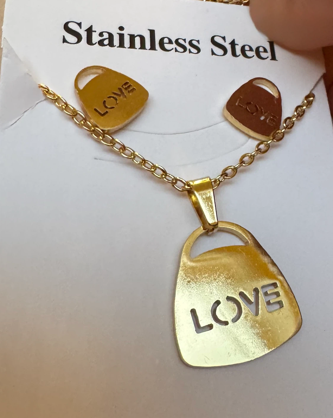 Gold-Tone Stainless Steel Love Jewelry Set