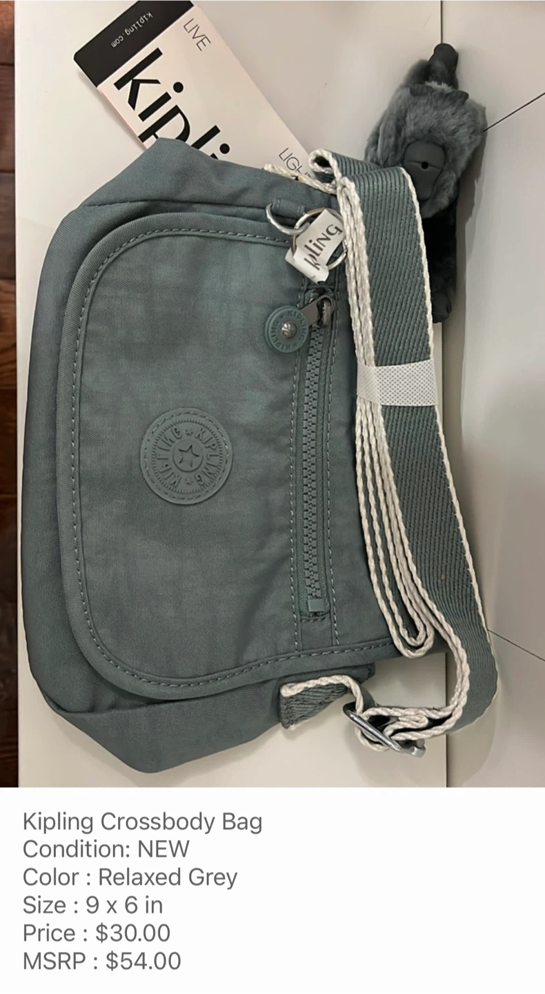 Kipling Crossbody Bag in Relaxed Grey