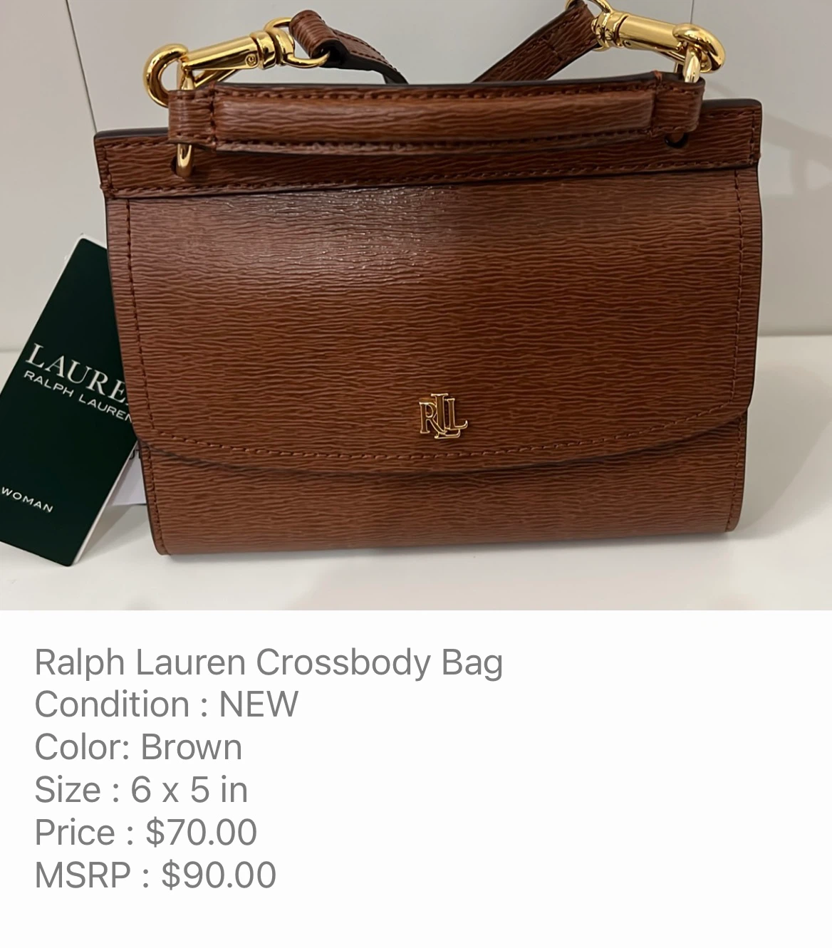 Lauren Ralph Lauren Brown Crossbody Bag