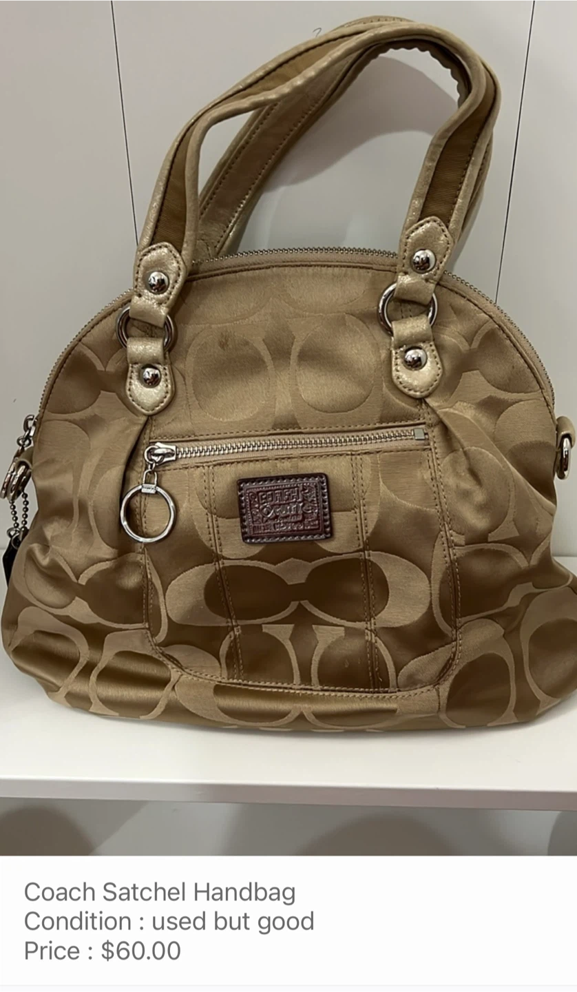Coach Signature Satchel Handbag Gold