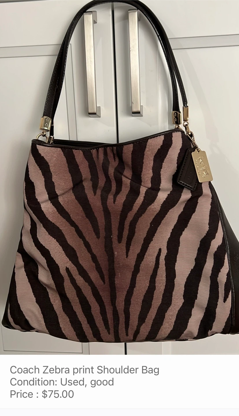 Coach Zebra Print Shoulder Bag