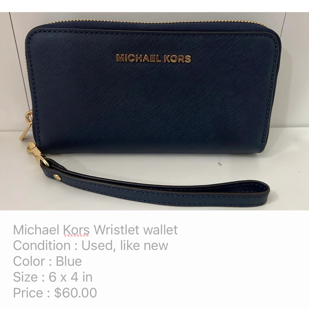 Michael Kors Navy Blue Wristlet Wallet