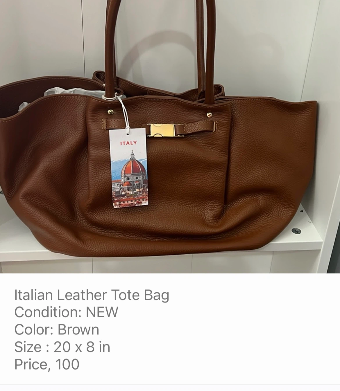 Italian Leather Tote Bag