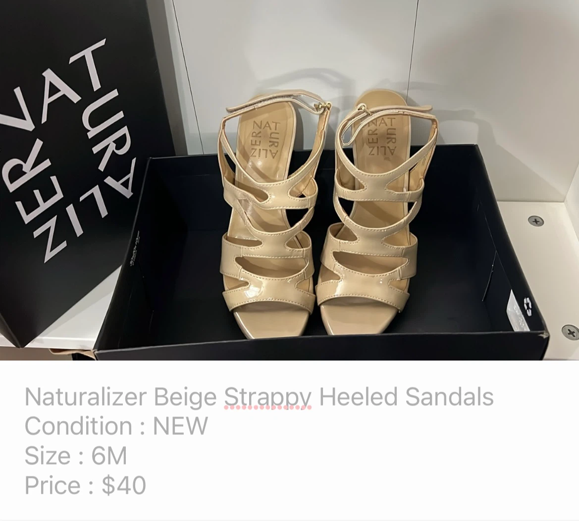 Naturalizer Beige Strappy Heeled Sandals