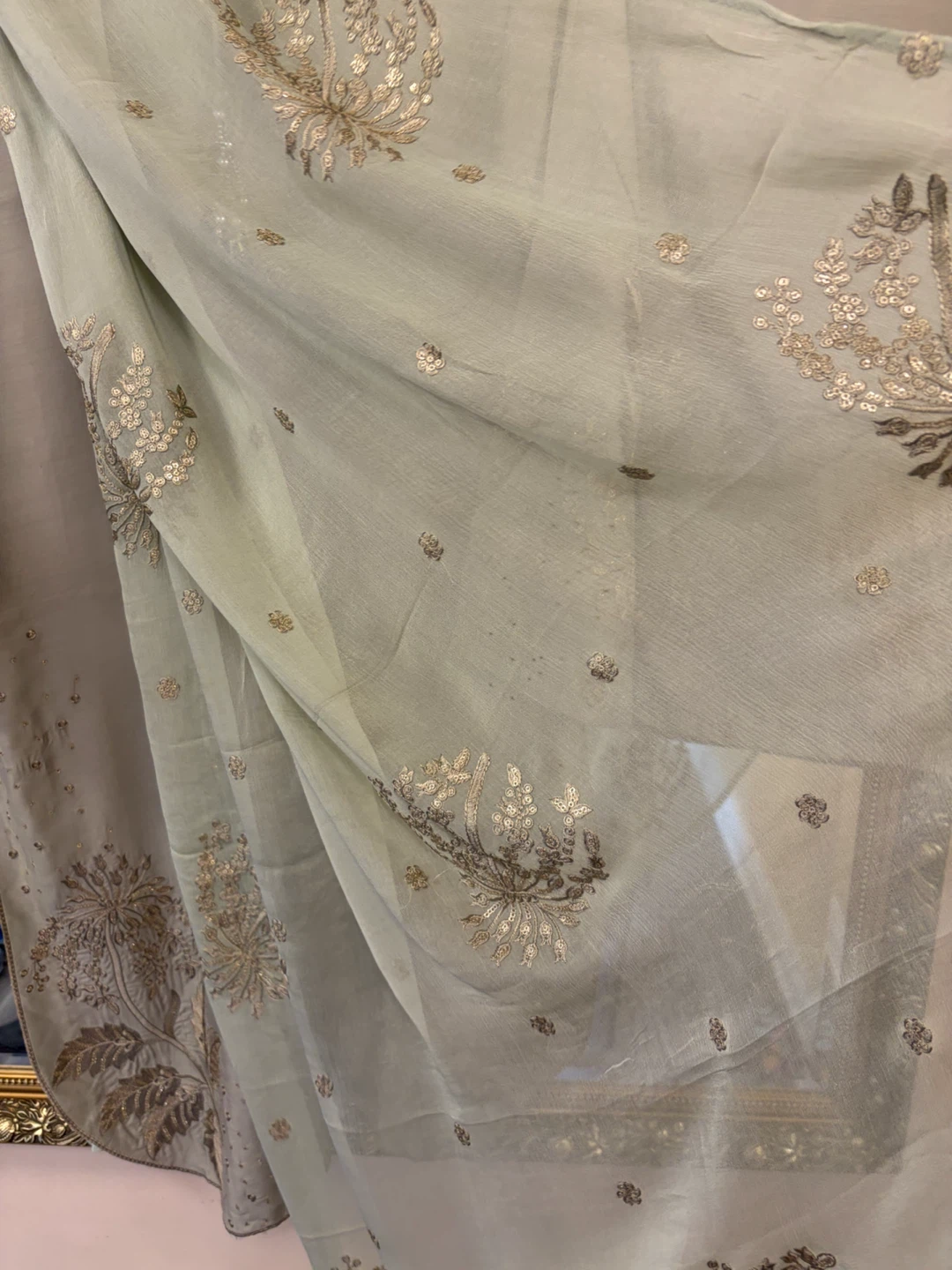 SHEEN Sage Green Embroidered Salwar Kameez Suit - photo 4
