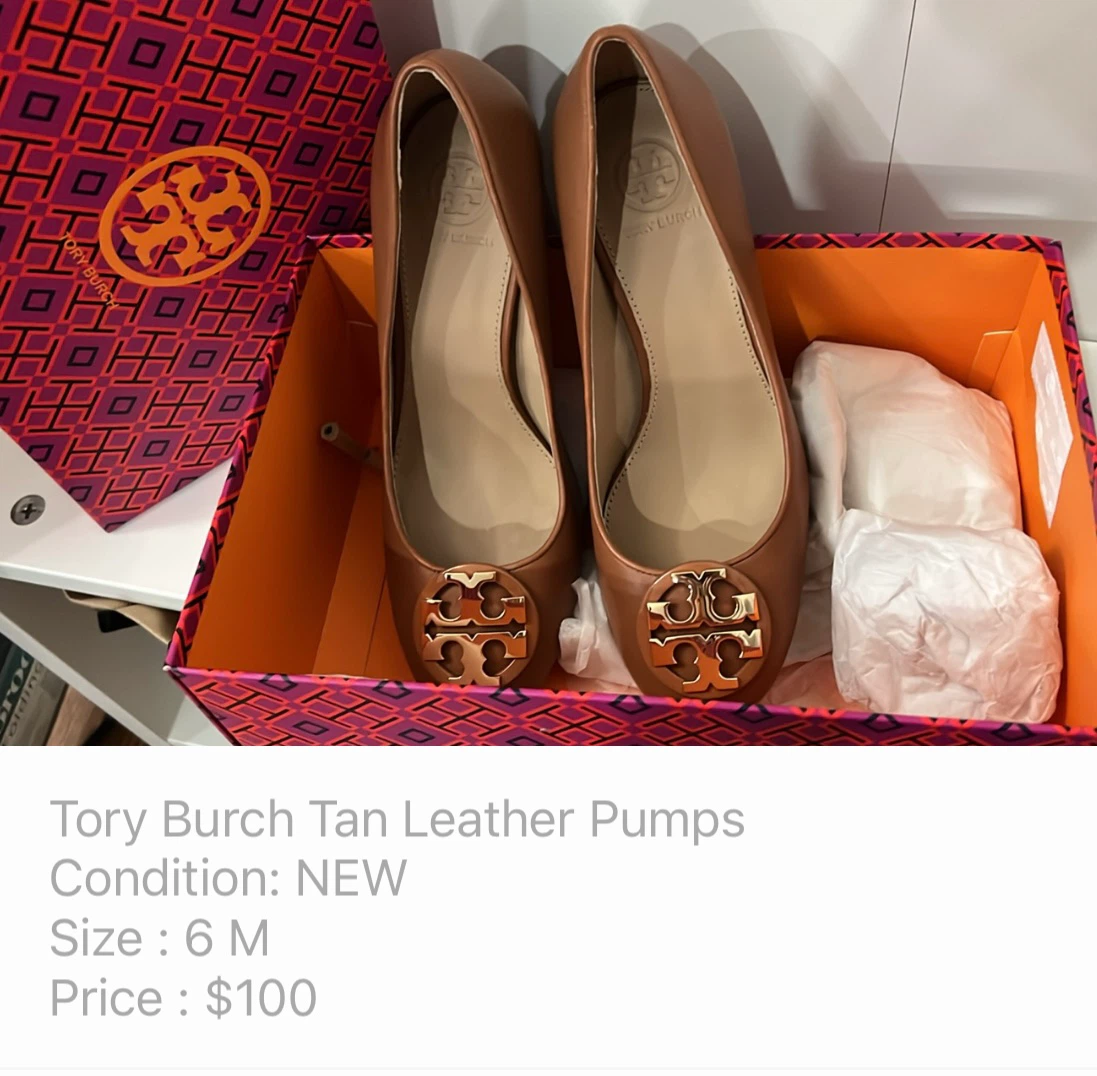 Tory Burch Tan Leather Pumps