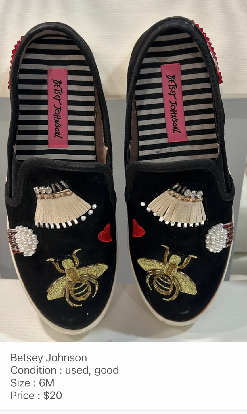 Betsey Johnson Bee Embellished Slip-on Sneakers