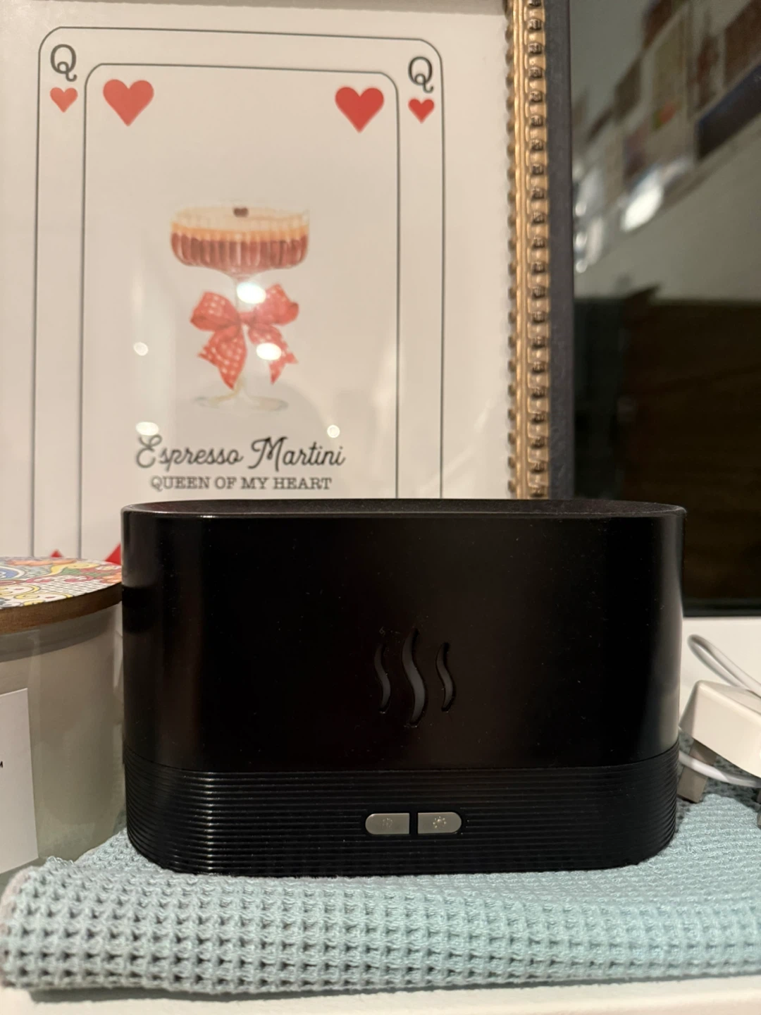 Flame Air Aroma Diffuser Humidifier - Black