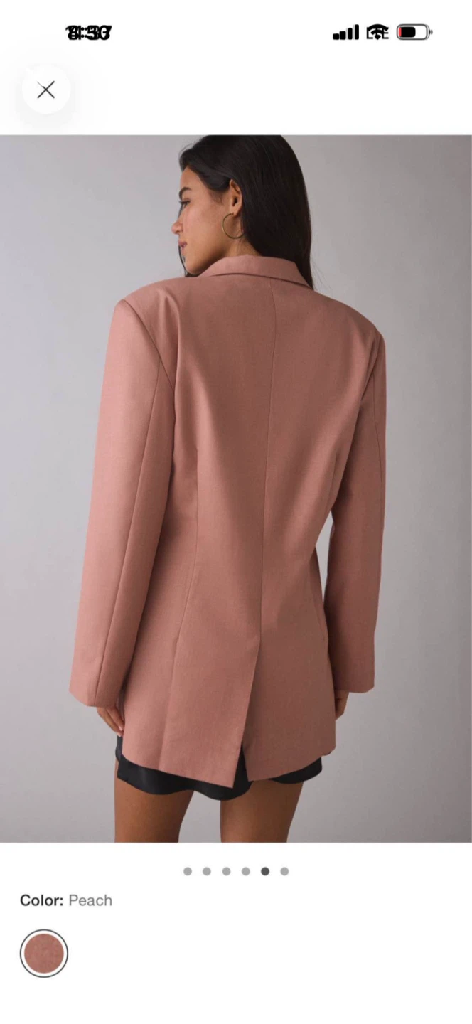 Peach Lace-Up Detail Blazer - photo 3