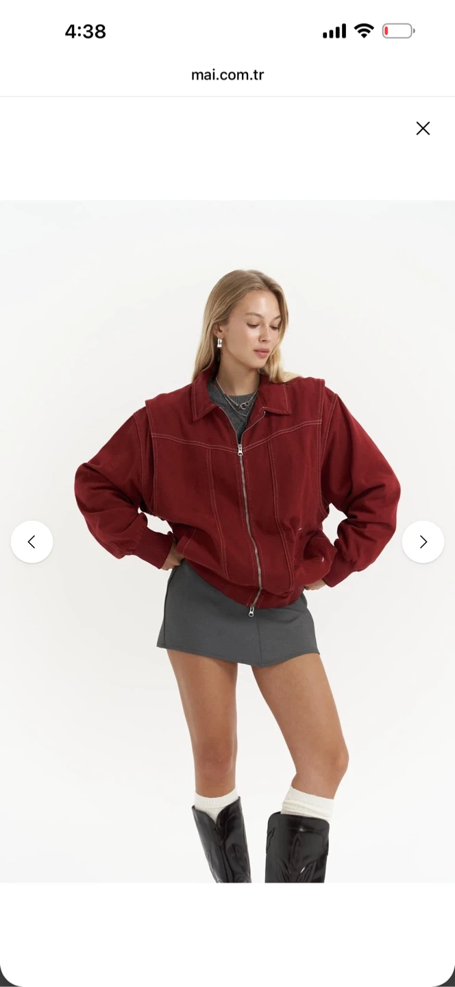 Mai burgundy cotton zip-up jacket - photo 2