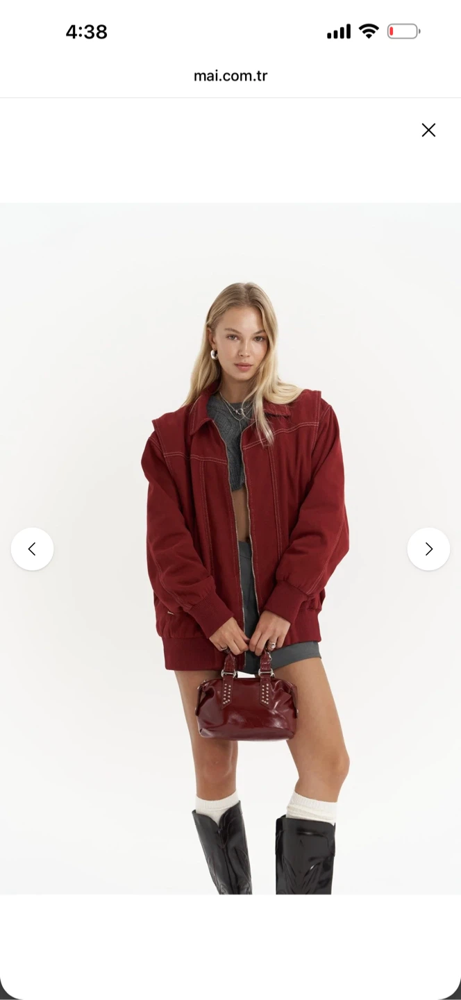 Mai burgundy cotton zip-up jacket - photo 3