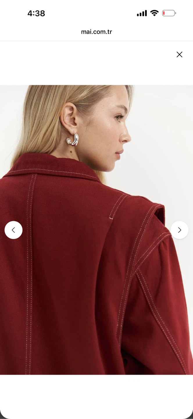 Mai burgundy cotton zip-up jacket - photo 4