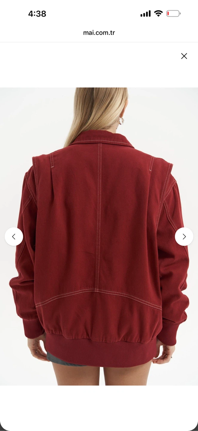 Mai burgundy cotton zip-up jacket - photo 5