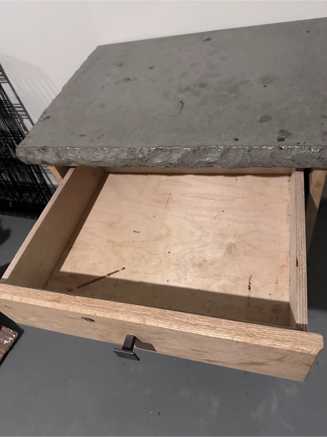 Wooden Side Table with Concrete Top - photo 2