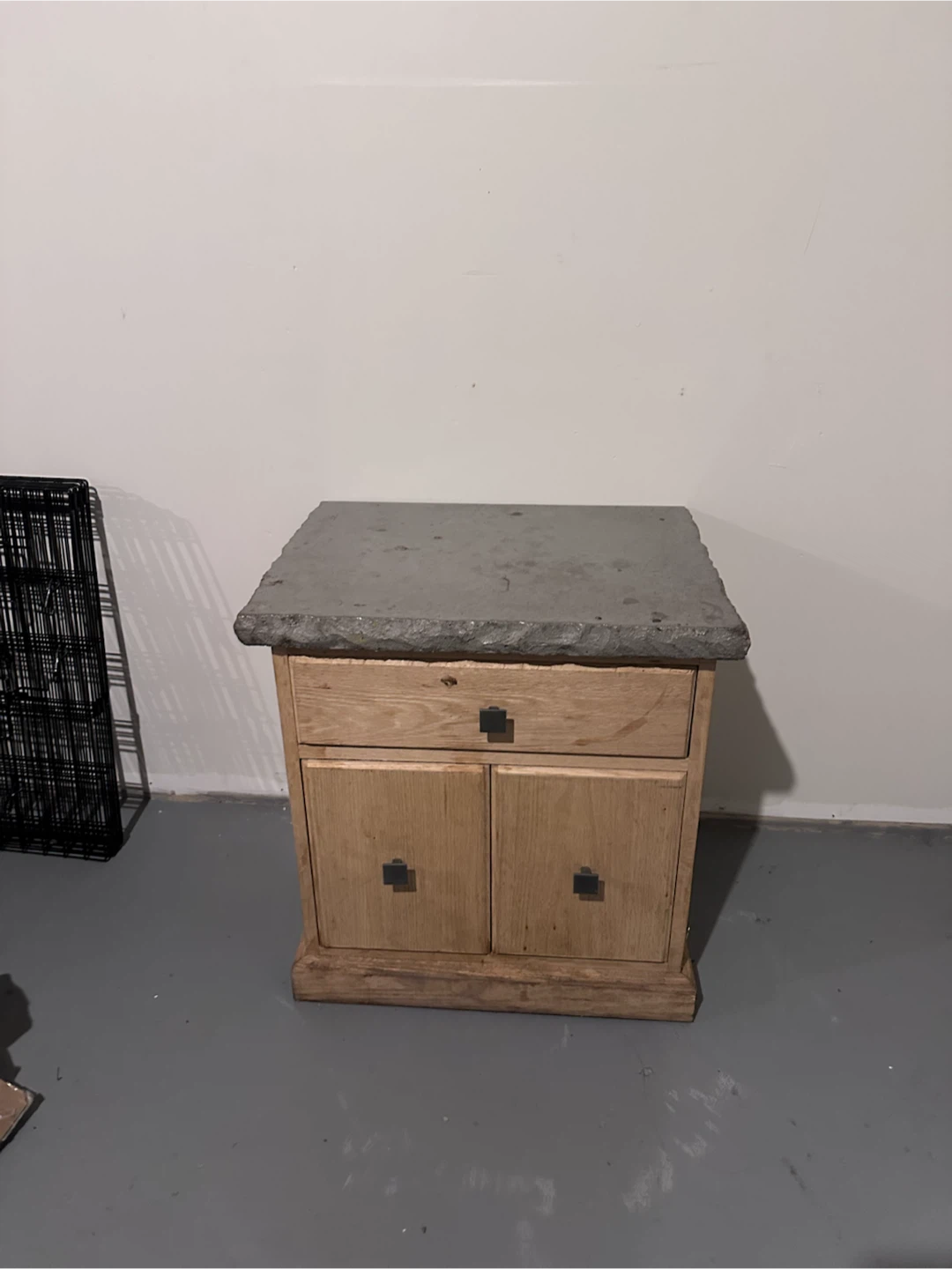 Wooden Side Table with Concrete Top - photo 3