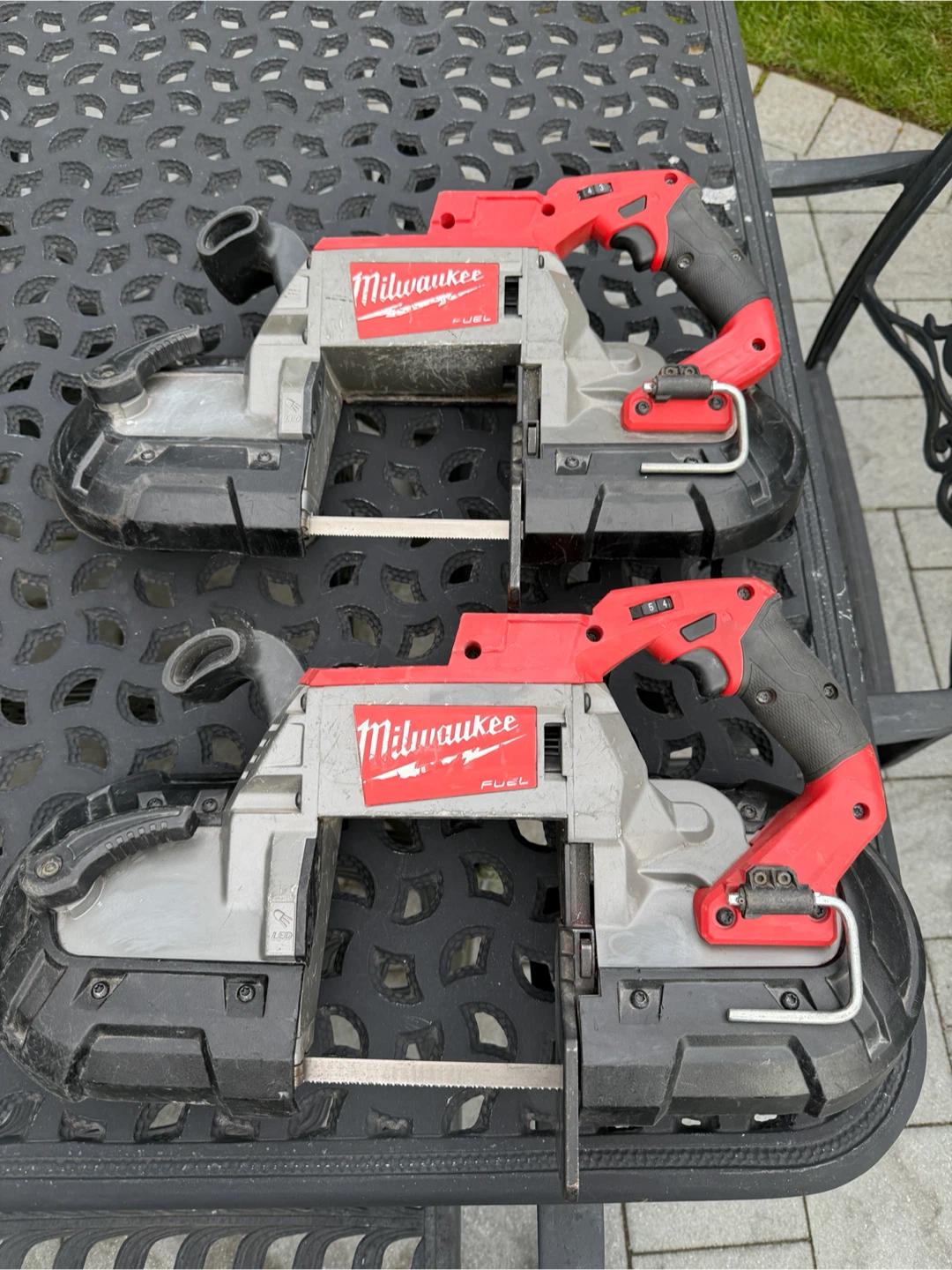 Two Milwaukee Fuel Band Saws