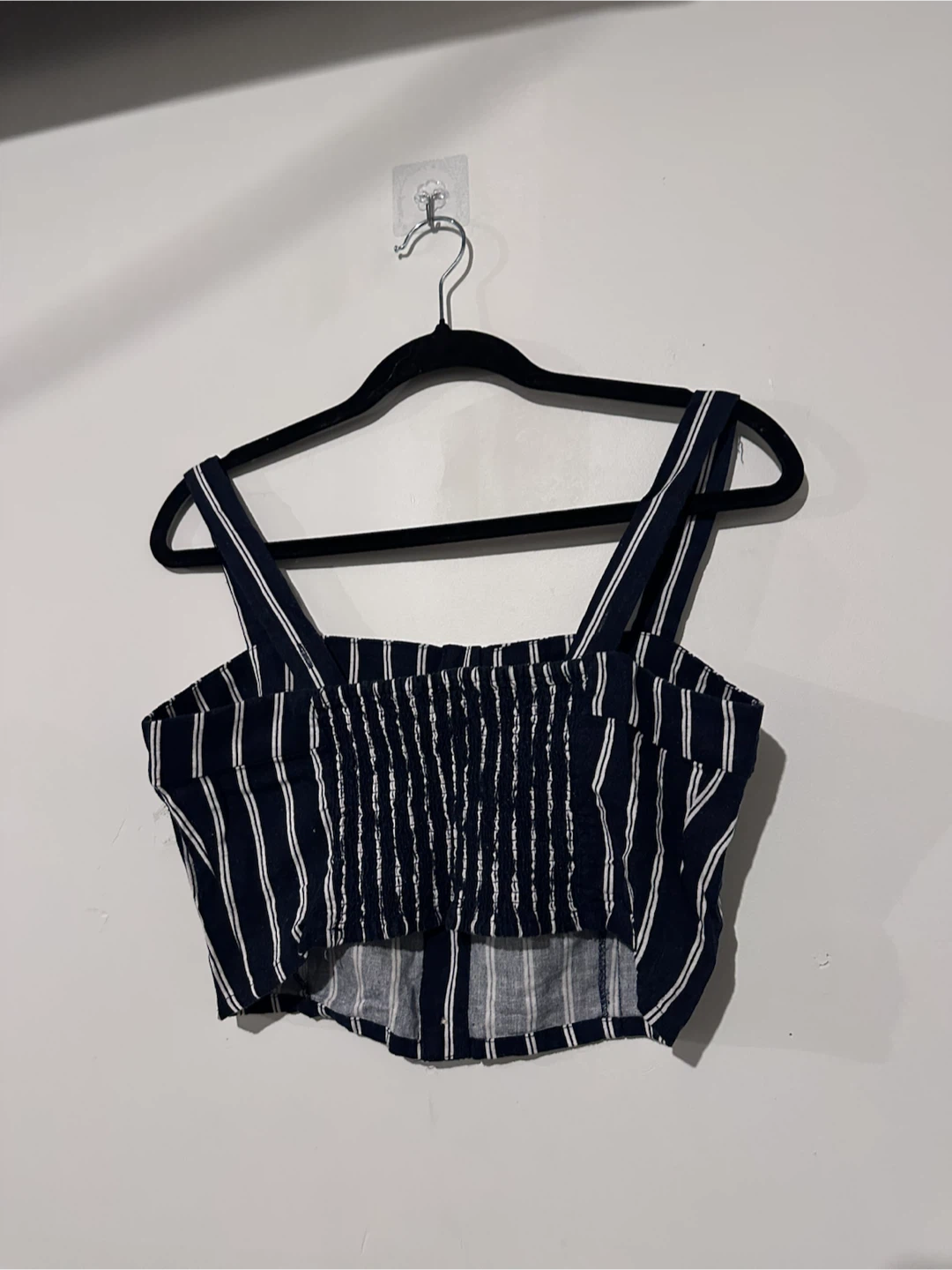 Navy and White Striped Crop Top - photo 2