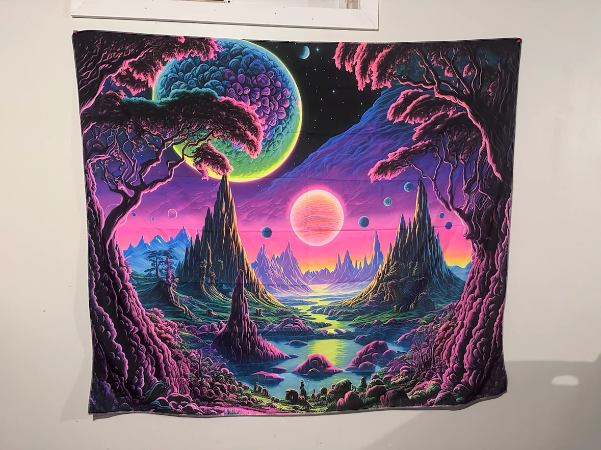Psychedelic Alien Landscape Wall Tapestry