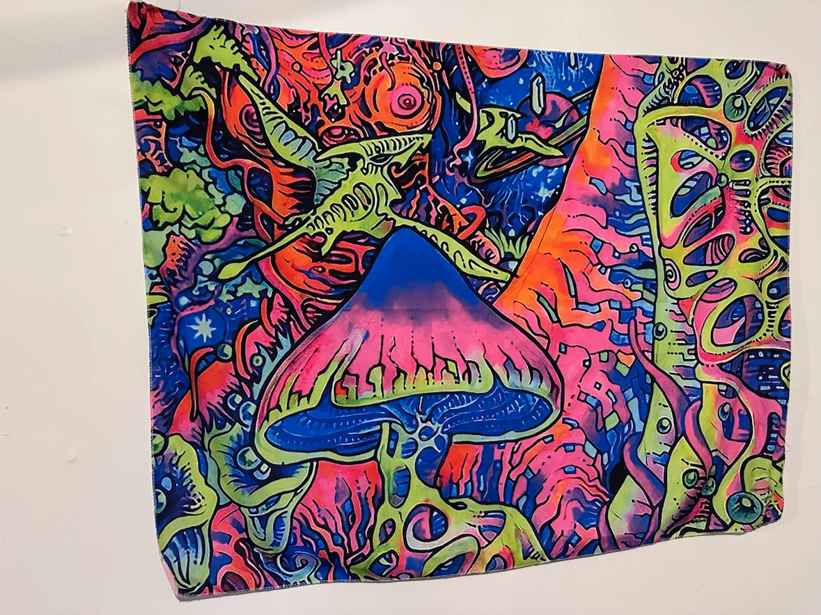 Psychedelic Mushroom Tapestry Wall Hanging