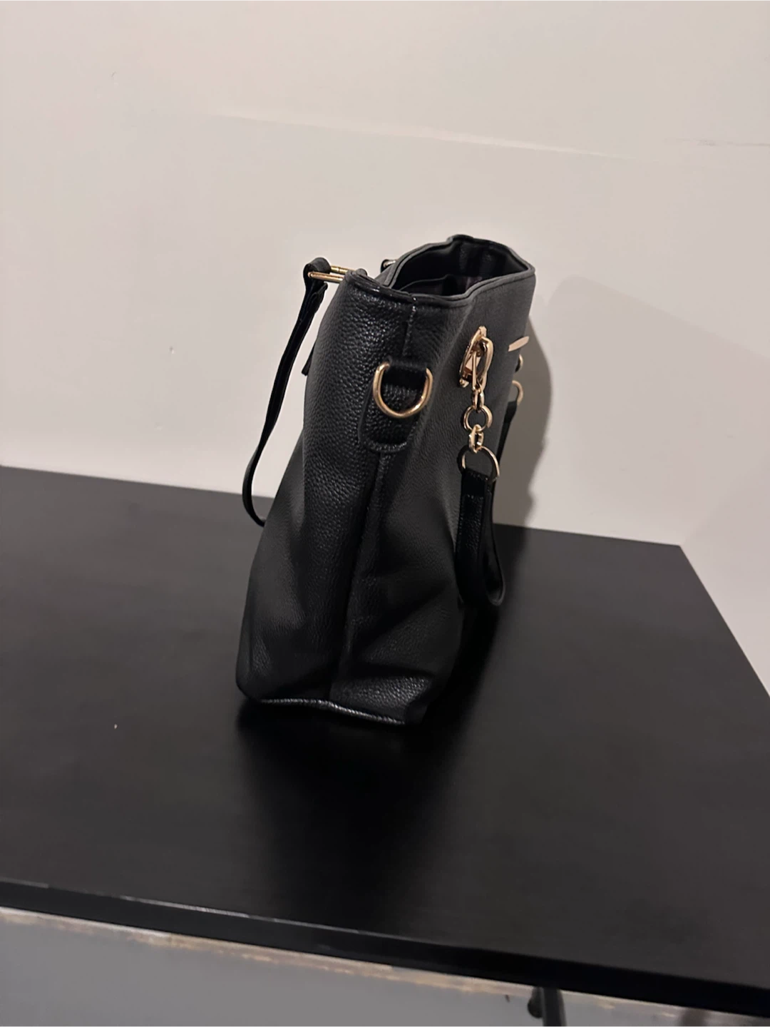 Black Tote Bag with Gold Accents - photo 2
