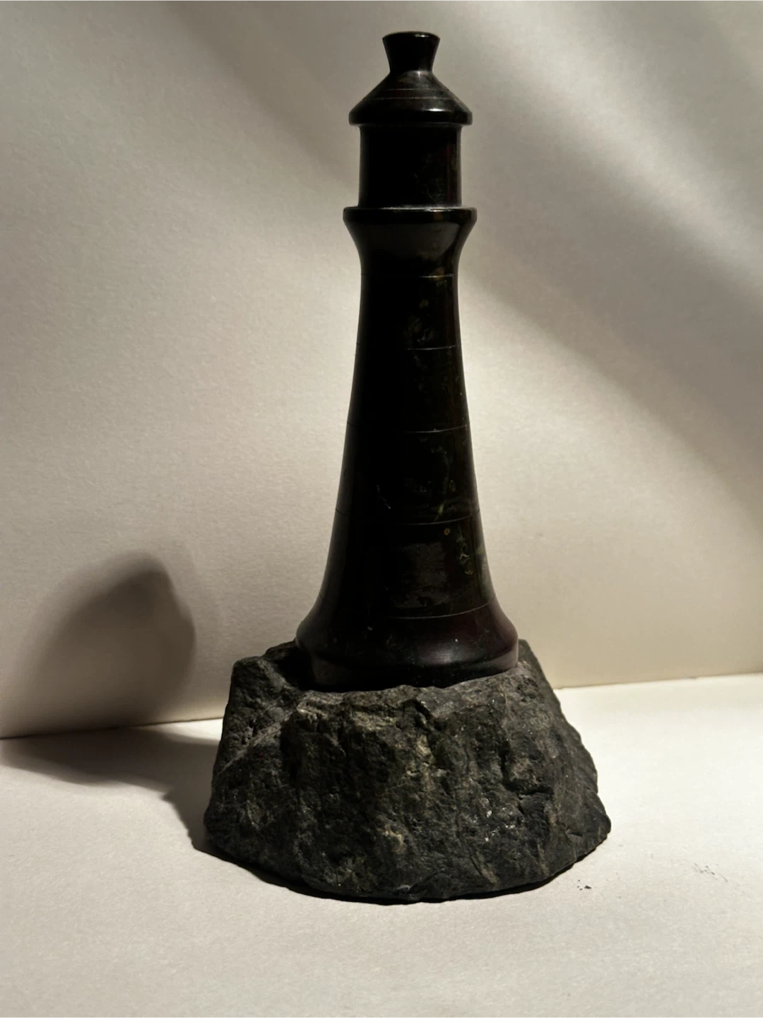 Antique Cornish Serpentine Stone Lighthouse 6.5"