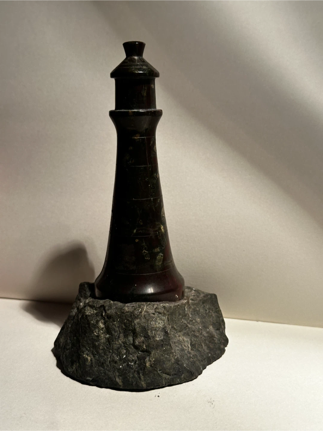 Antique Cornish Serpentine Stone Lighthouse 6.5" - photo 2