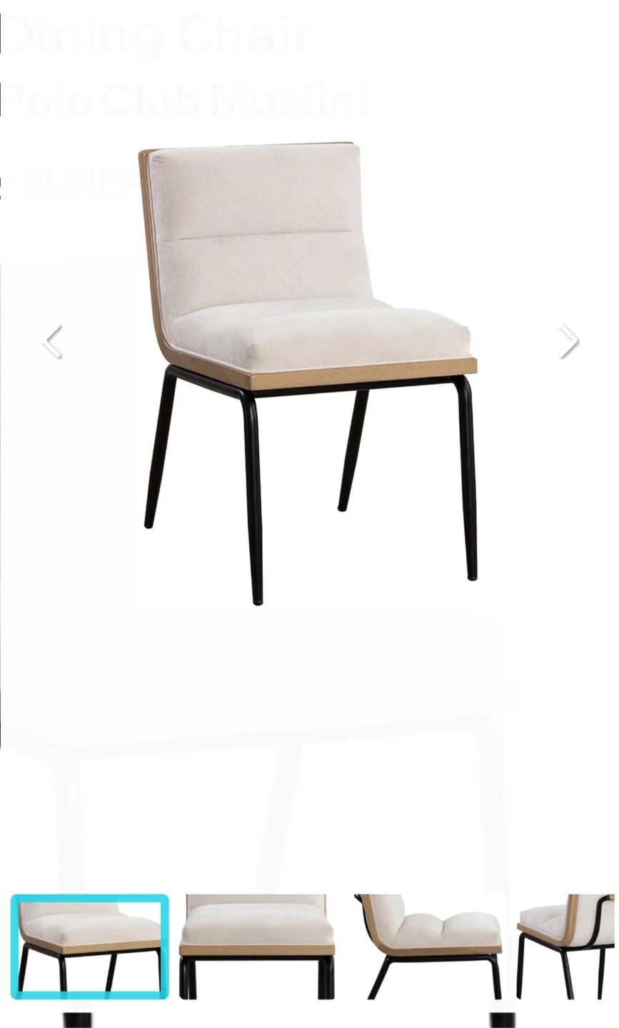 Abilene 2-pack 32" Polo Club Muslin Upholstered 2 Dining Chairs - photo 2