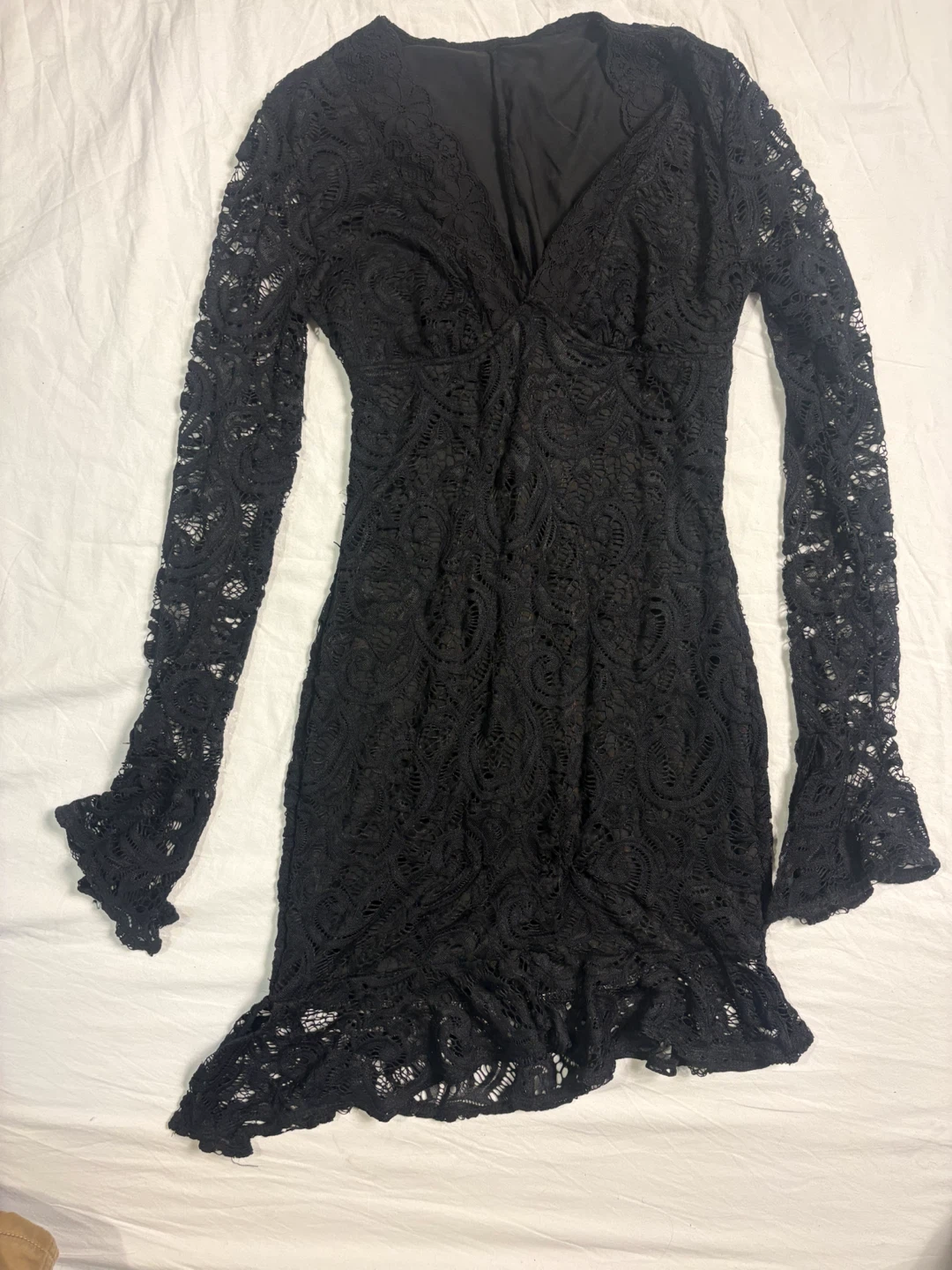 Black Lace Long Sleeve Dress - photo 2