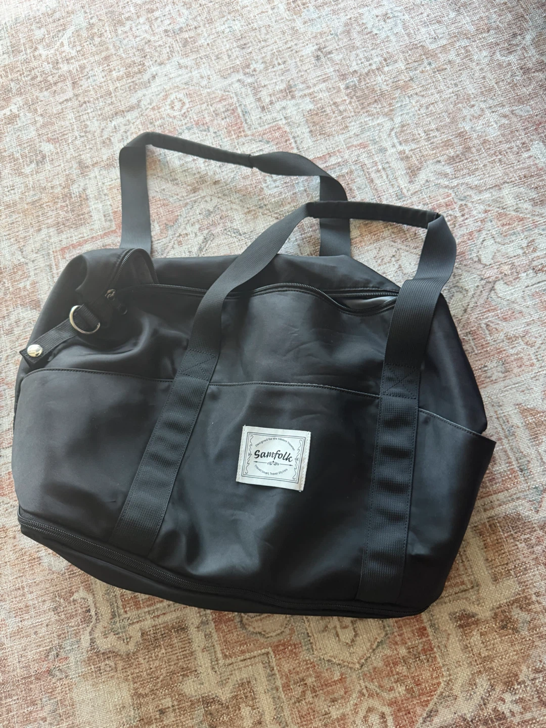 Samfolk Black Travel Duffle Bag