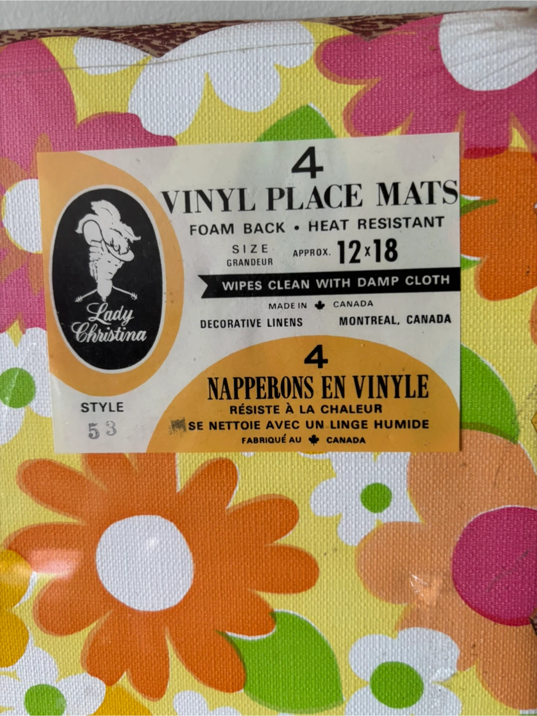 Lady Christina Vintage Vinyl Place Mats - Set of 4 - photo 2