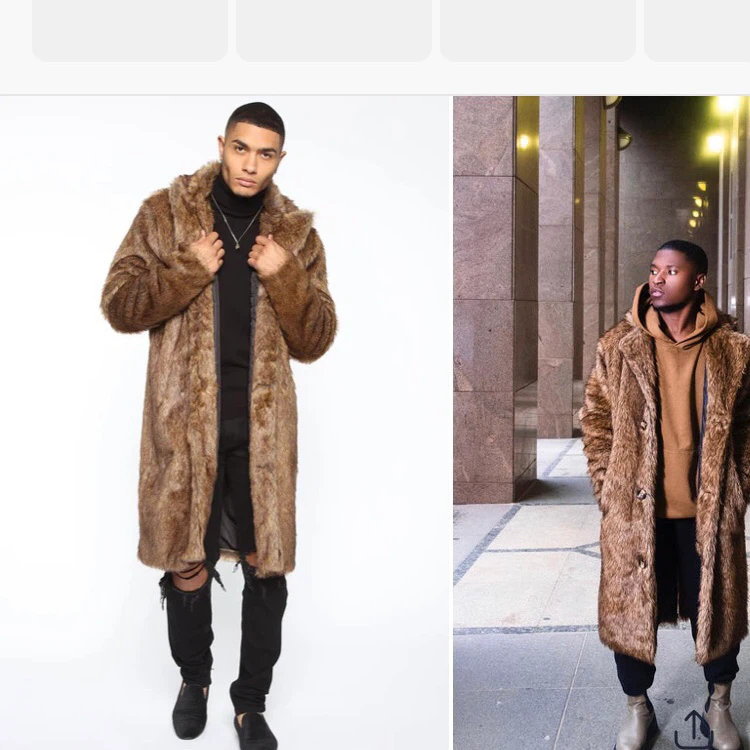 Men’s Fashion Nova Faux Fur Coat Size S