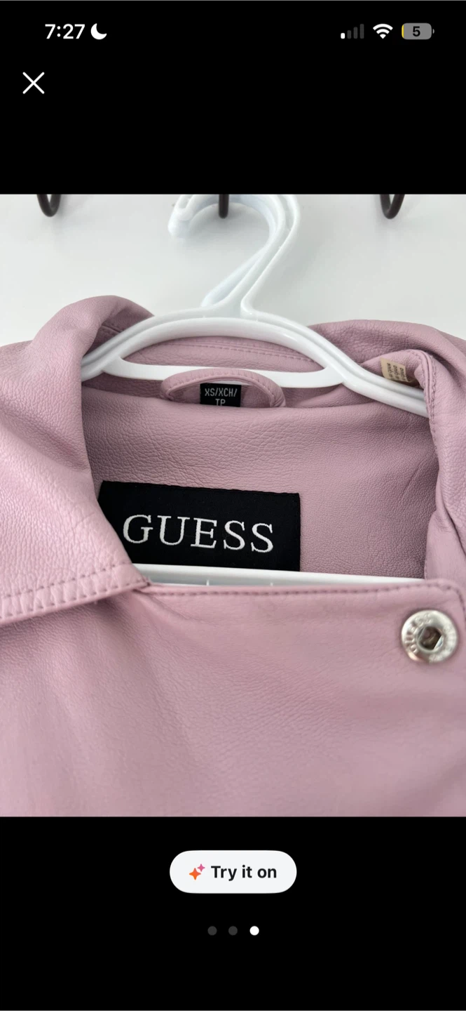 GUESS Mauve Faux Leather Moto Jacket - photo 4