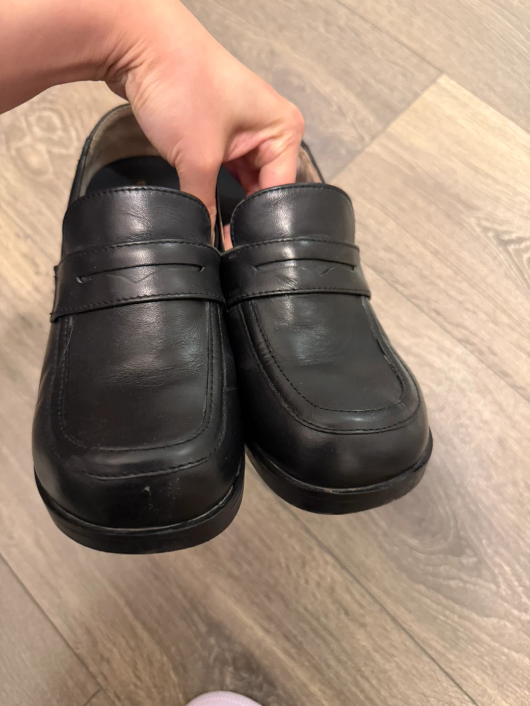Japanese Black Heeled Loafers size5.5 - photo 2