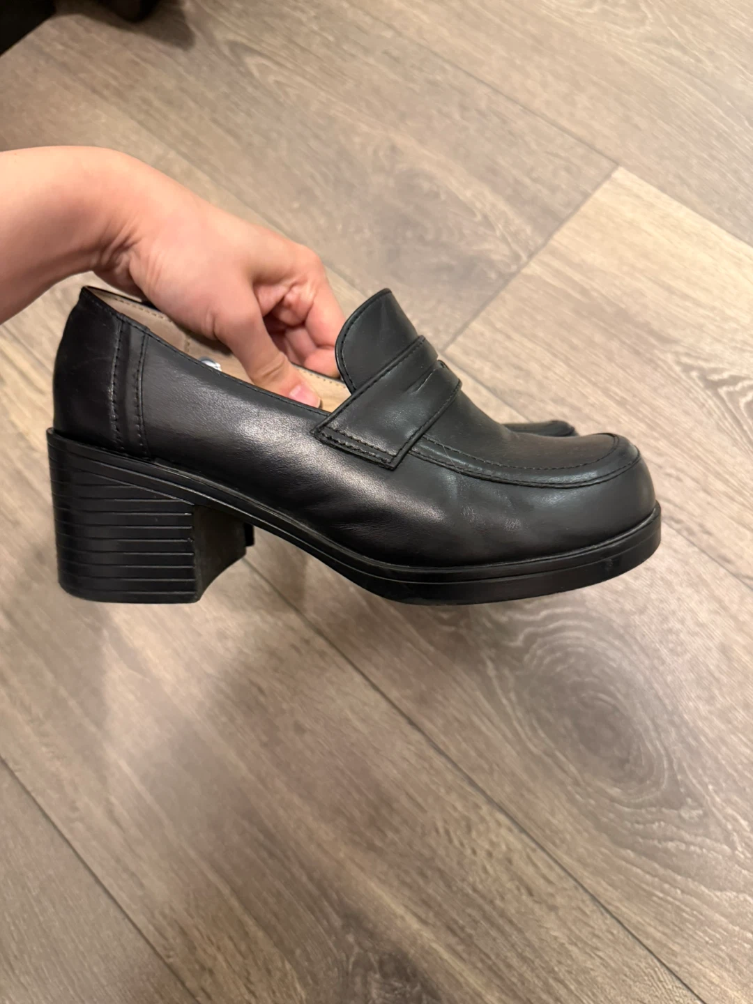 Japanese Black Heeled Loafers size5.5 - photo 4