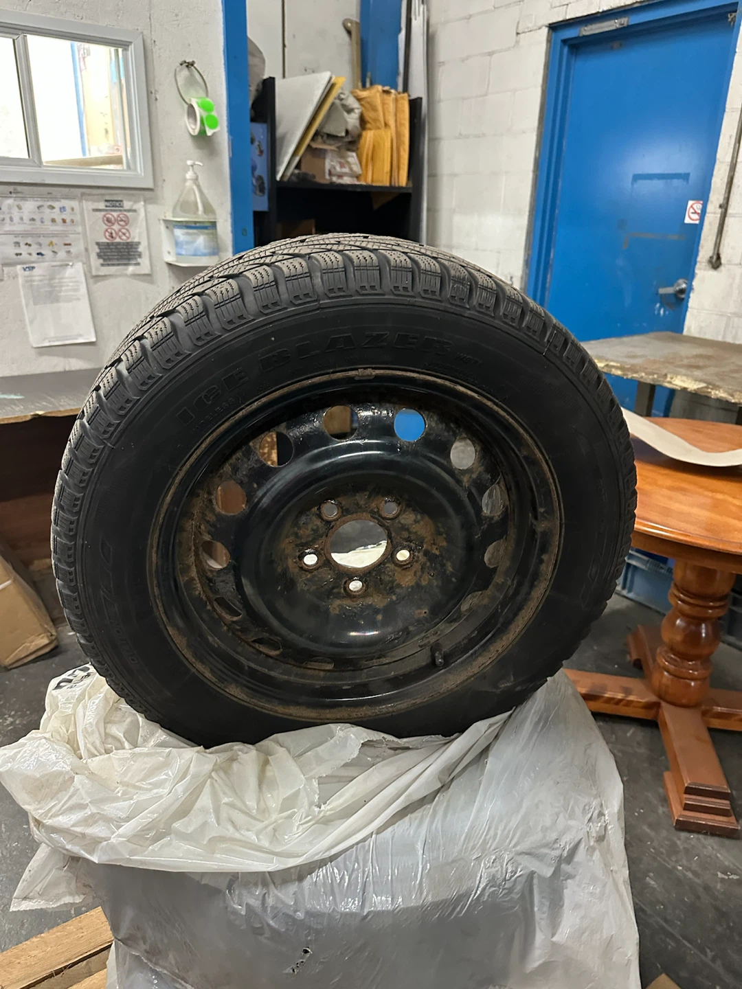 Set of 4 Sailun Ice Blazer Winter Tires on Steel Rims