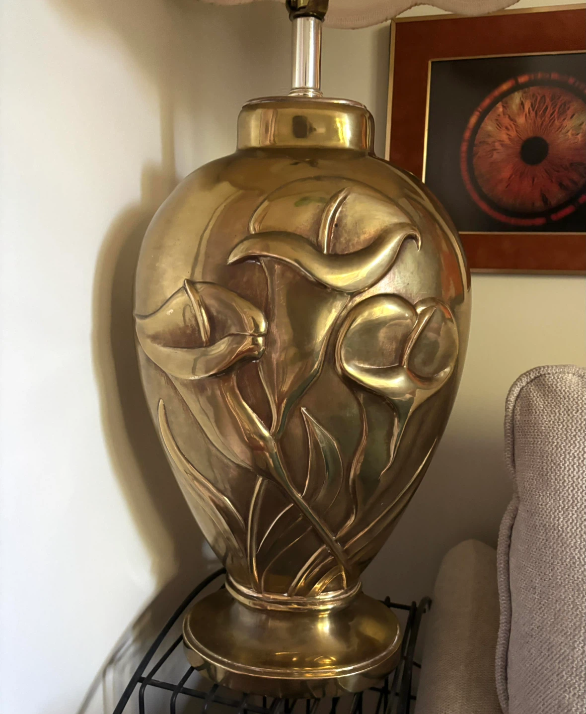 Vintage Brass Calla Lily Table Lamp