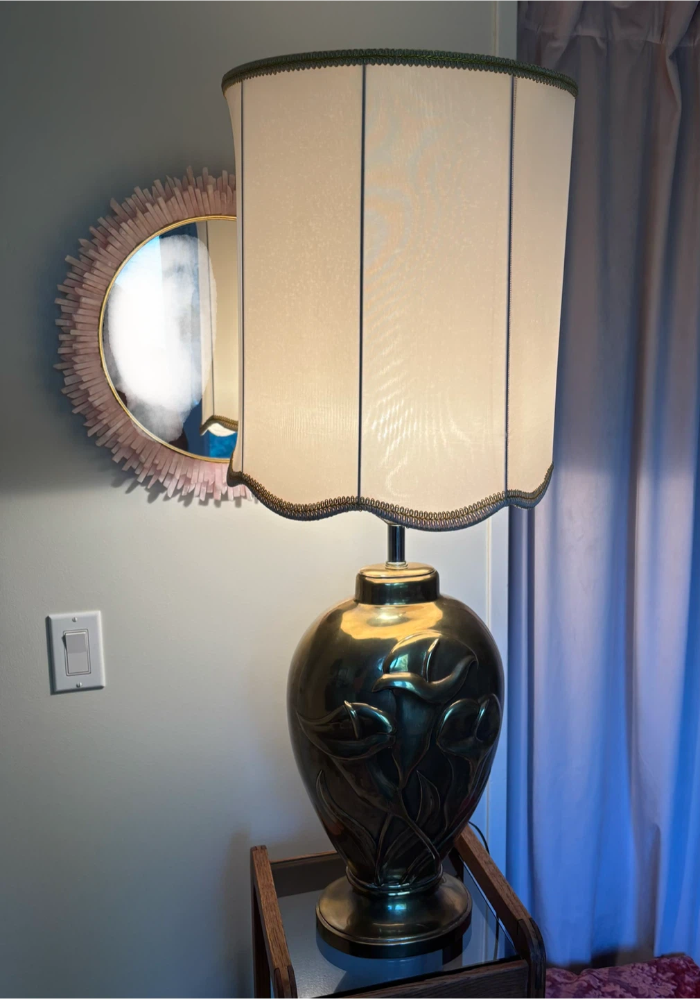 Vintage Brass Calla Lily Table Lamp - photo 5