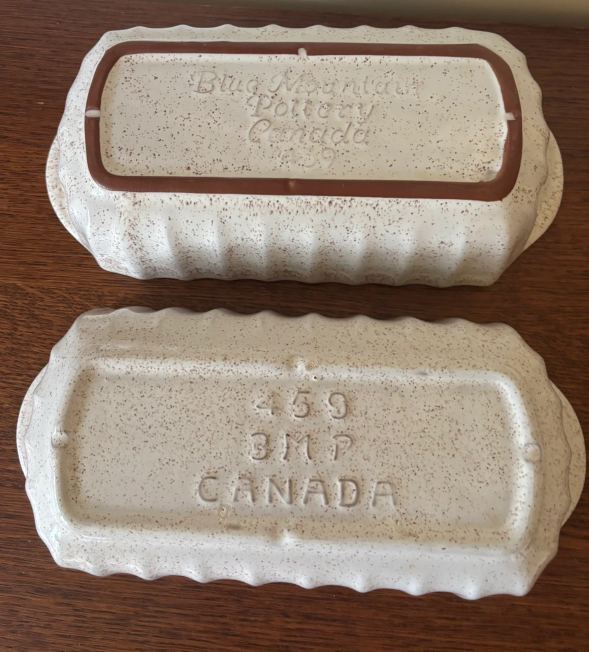 Two Blue Mountain Pottery Speckled Loaf Pans - photo 4