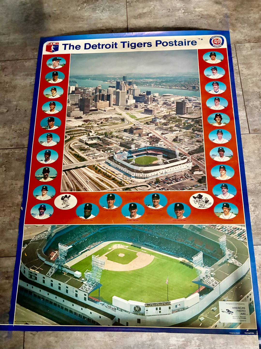 Detroit Tigers Postaire Vintage MLB Poster