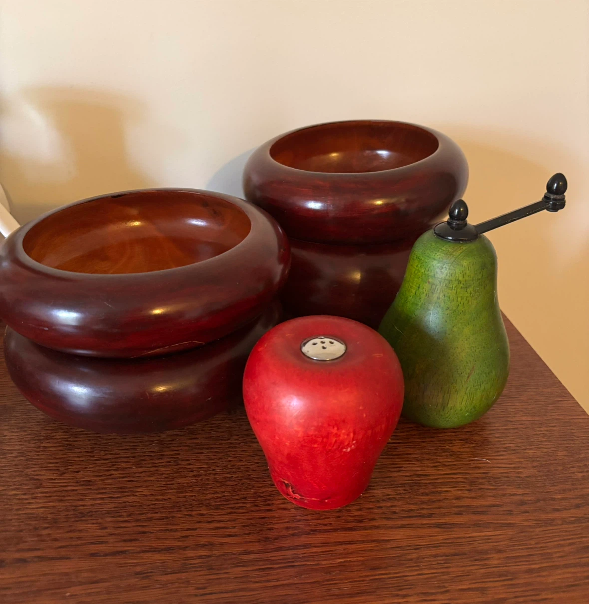 Wooden Bowls and Fruit Spice Grinders