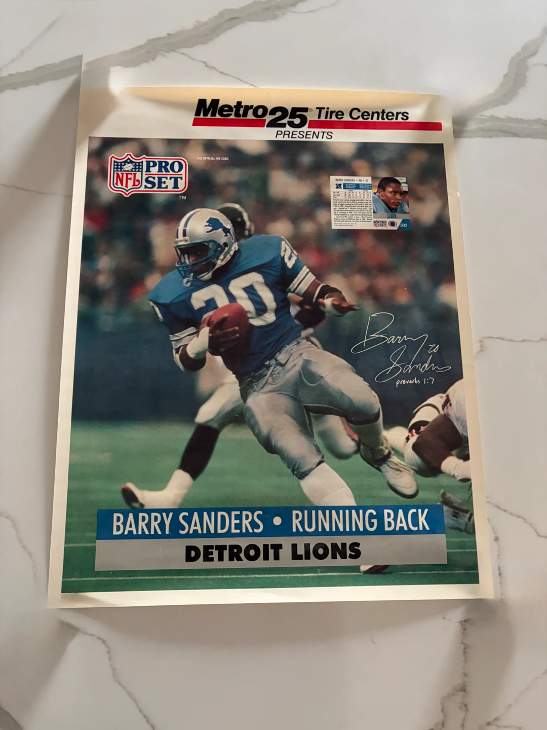Barry Sanders Detroit Lions Poster
