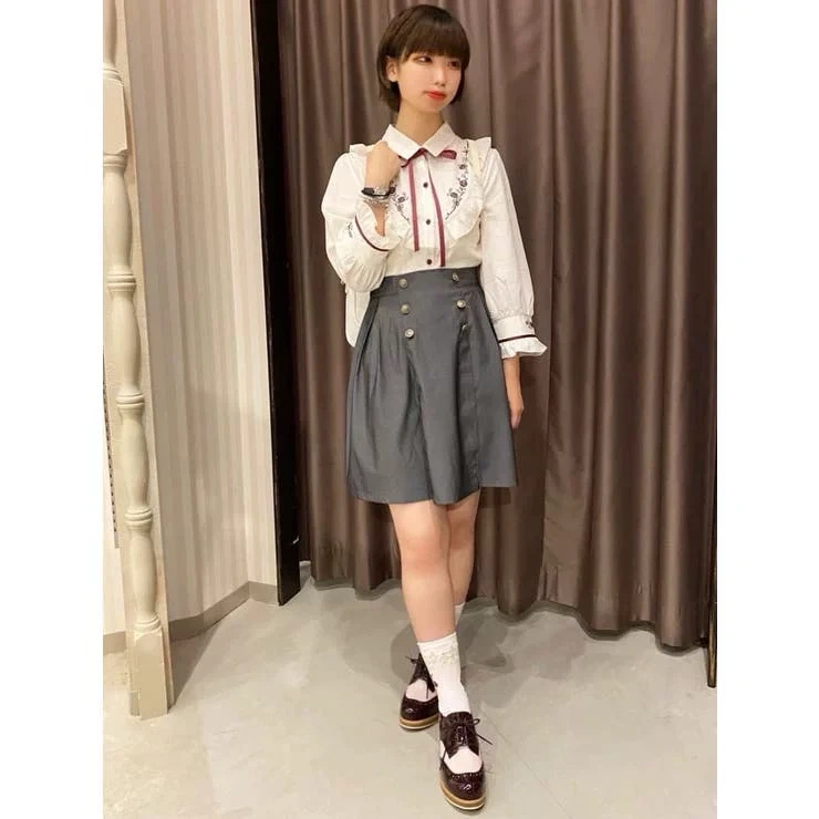 Japanese style elastic high-waisted slimming A-line skirt - photo 2