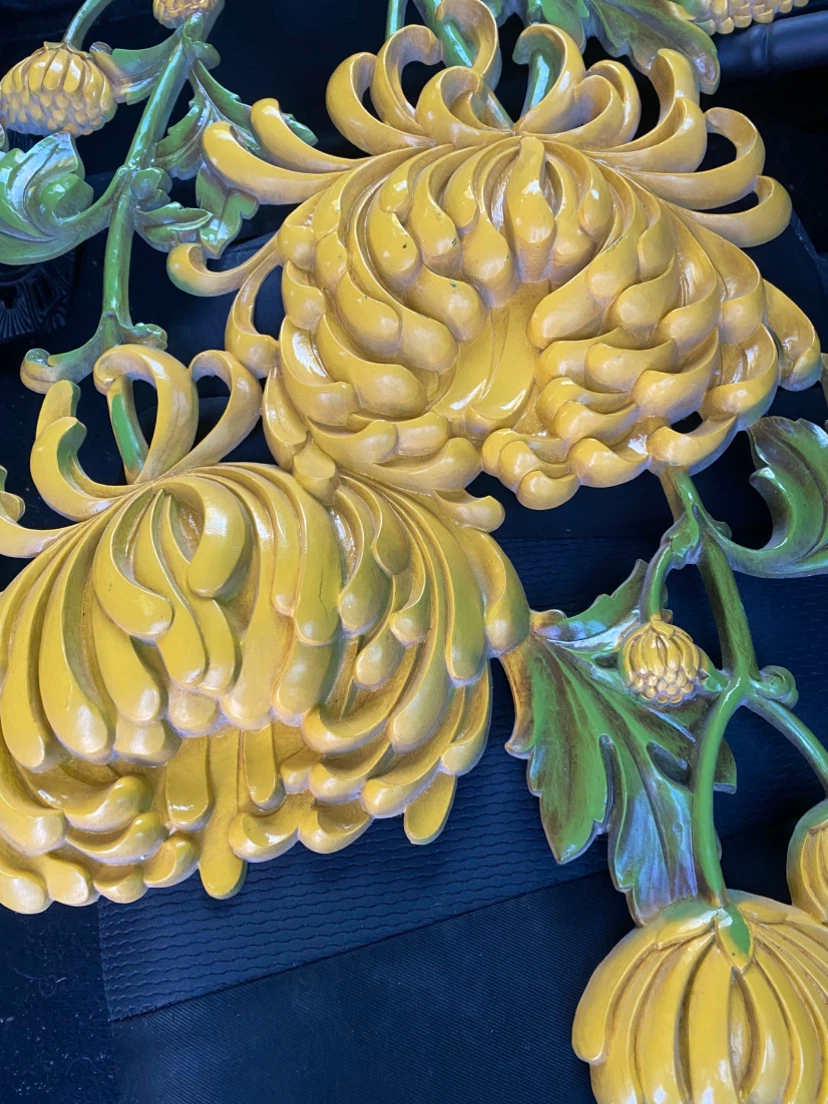Vintage MCM Syroco Chrysanthemum Wall Decor - photo 2