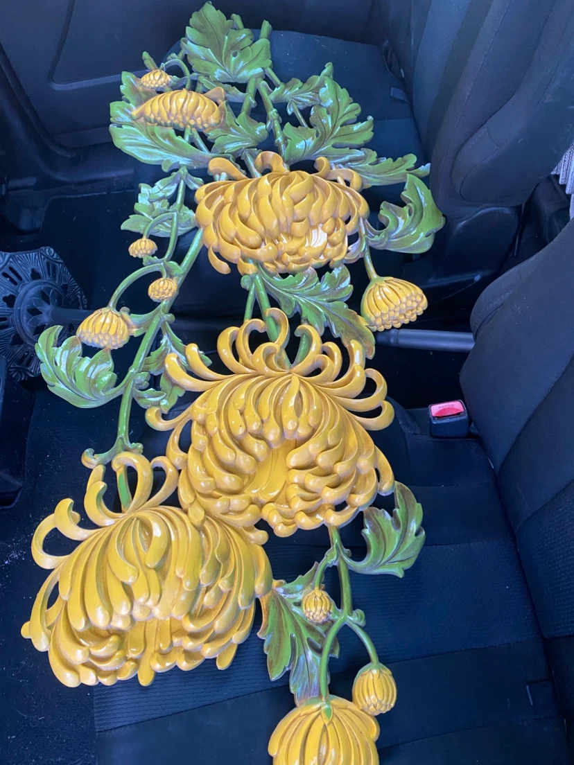 Vintage MCM Syroco Chrysanthemum Wall Decor - photo 3