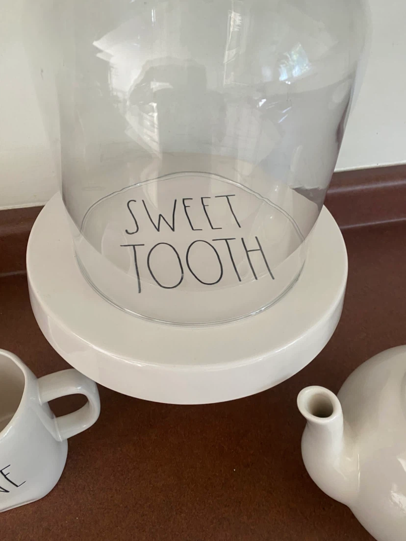 Rae Dunn Sweet Tooth Cake Stand tea pot mug - photo 3