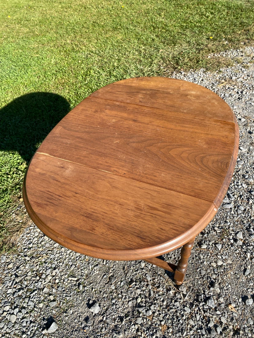 Vintage Solid Wood Drop-Leaf Side / End Table - photo 5
