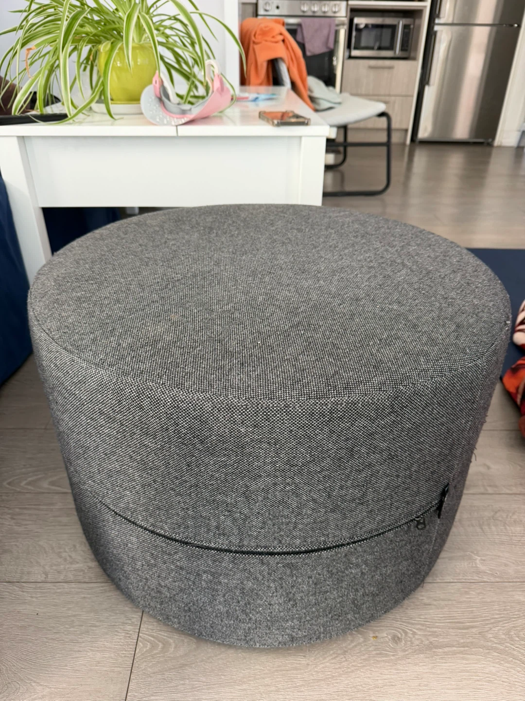 The Sofa Bed Store Round Grey Ottoman